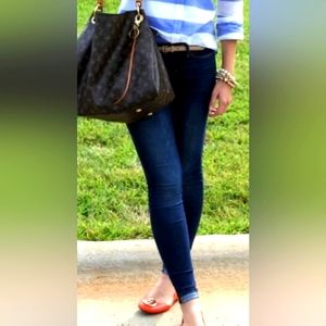 Ladies Tory Burch Skinny Jeans Cropped Ankle Dark Wash Size 27